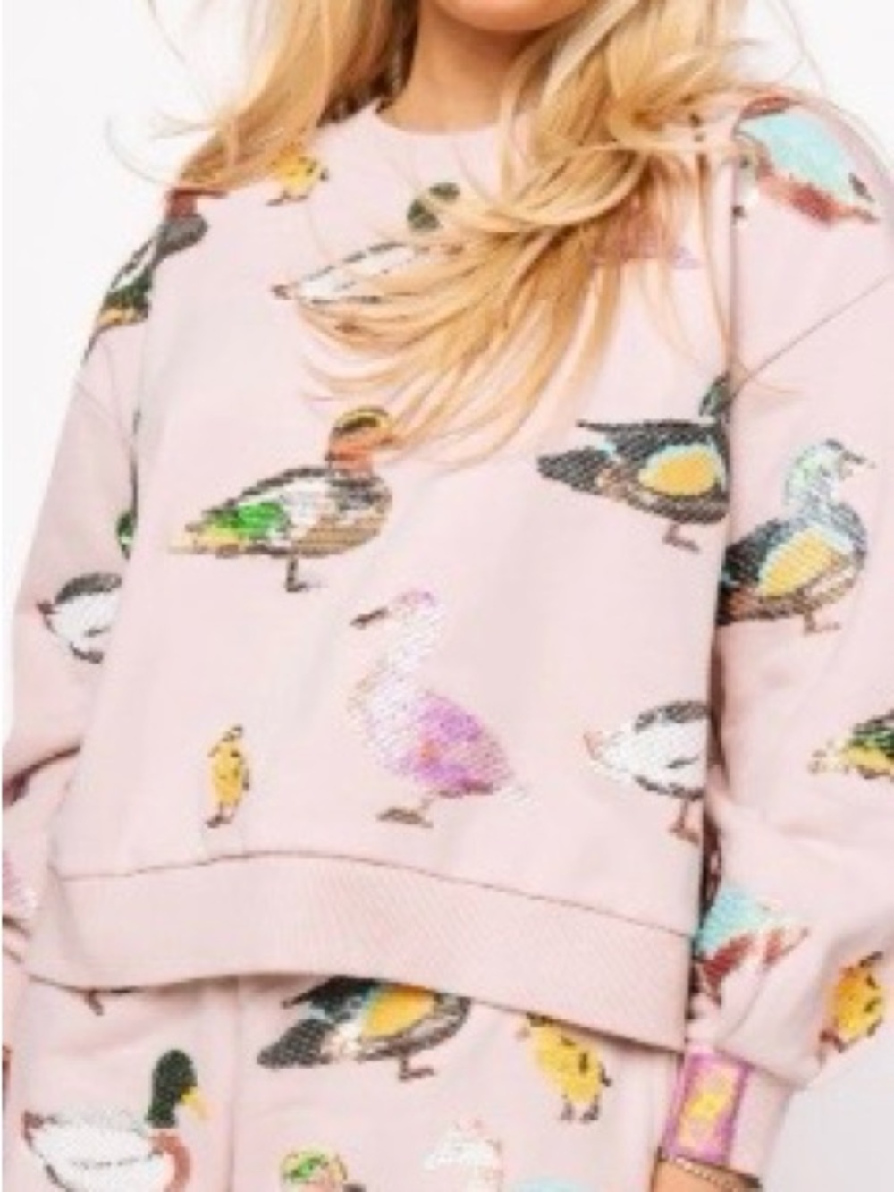 Light pink scattered duck sweatshirt